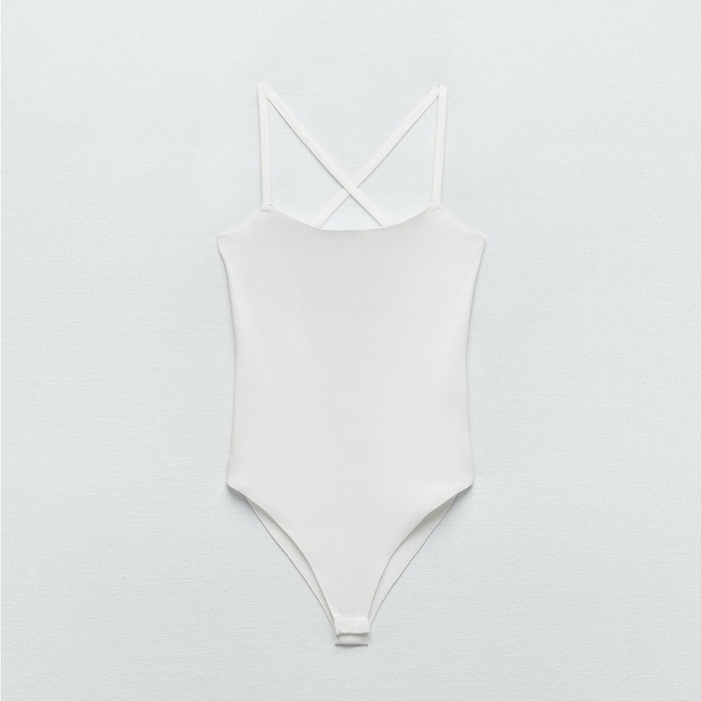 Cross back knit bodysuit